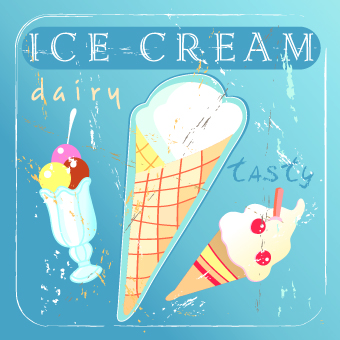 Retro style poster food elements vector 01