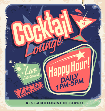 Retro style poster food elements vector 03