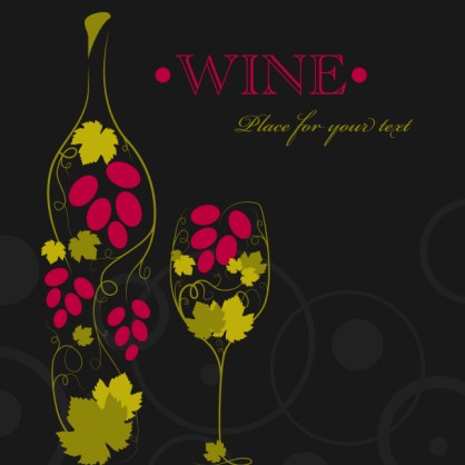 Floral Wine creative design vector 03