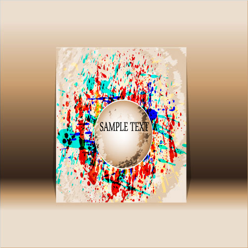 Abstract front cover design elements vector background 05