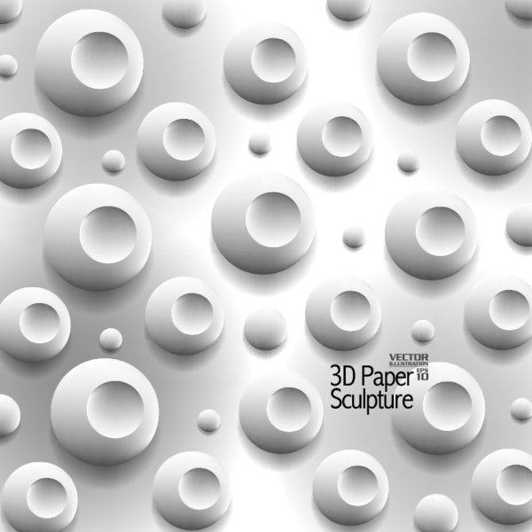 Set of 3D paper sculpture background vector 02