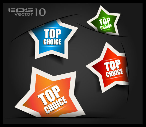 Business label elements vector set 01