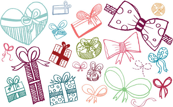 Various bow knot Drawing vector