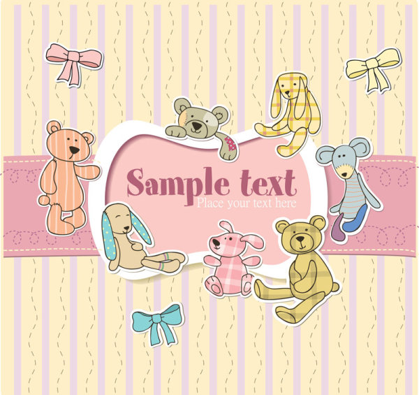 Cute Baby frames with text label vector 04