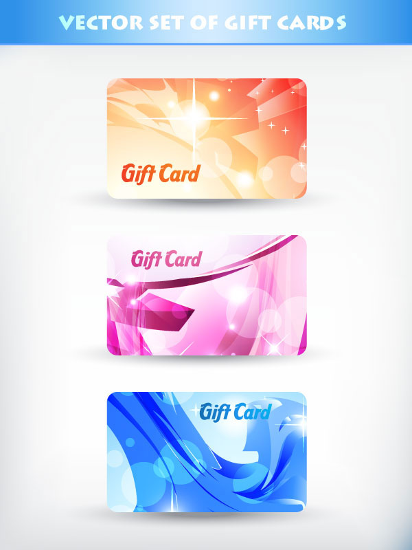 Bright gift cards design elements vector graphic 01