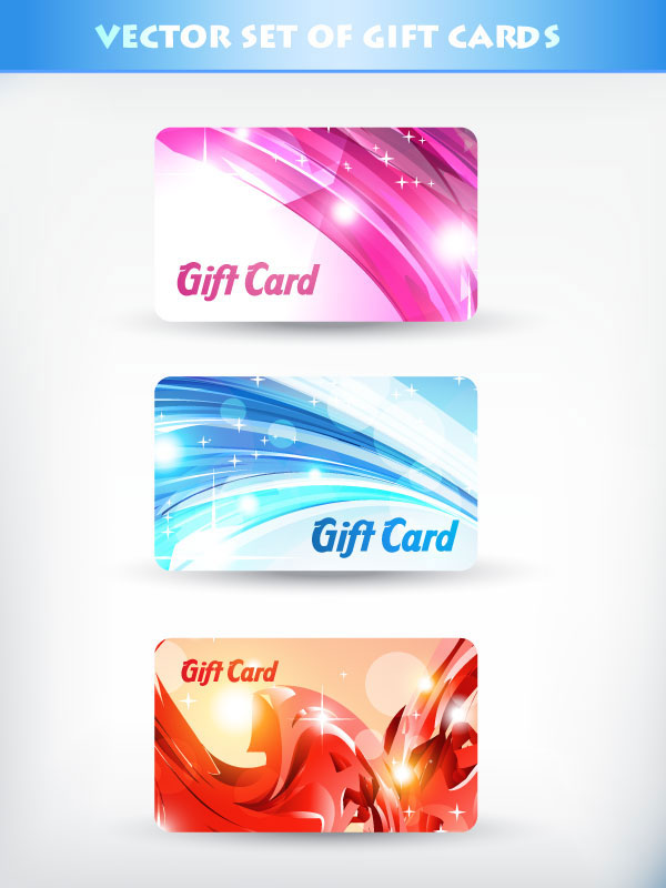 Bright gift cards design elements vector graphic 03