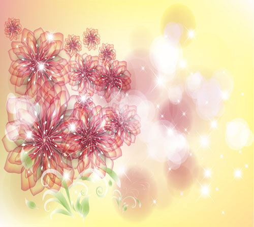 Bright background with flower design vector 01