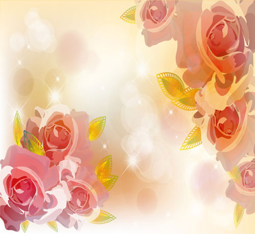 Bright background with flower design vector 02