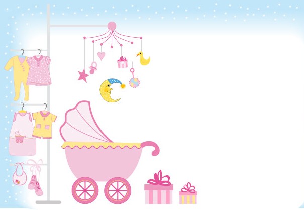 Cute baby design elements vector graphic set 04