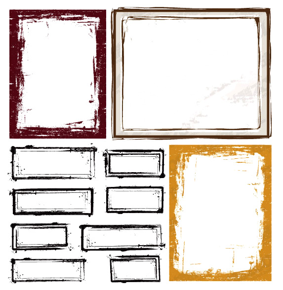 Ink style border vector
