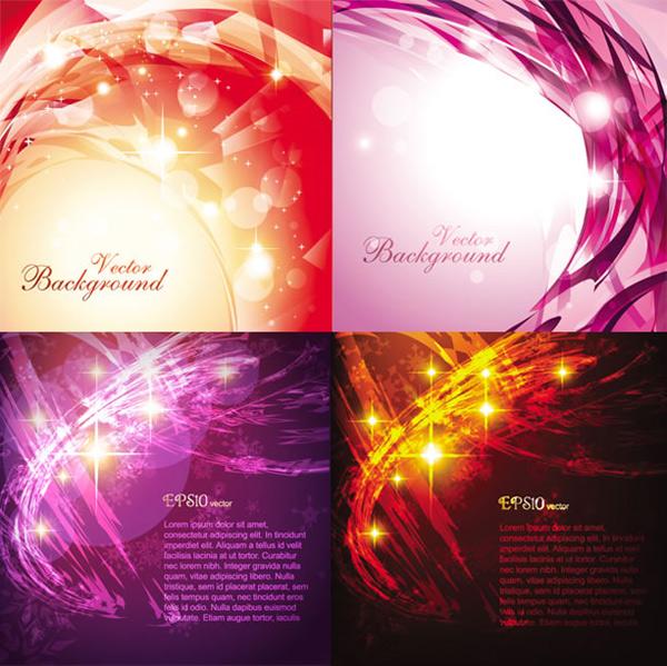 Glare striped background vector set