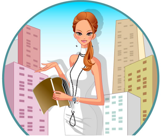 white-collar workers Vector figure office space office people business people AI a woman 