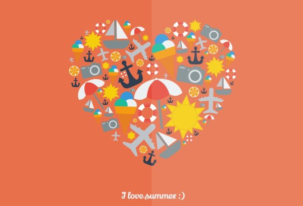 I love summer Heart vector
