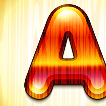wood styled of Alphabet vector graphic 01