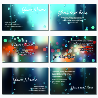 Autumn rain style business card vector 01