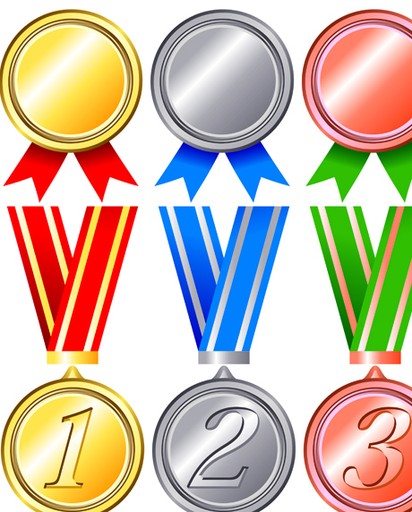 Different Award medal vector set 07