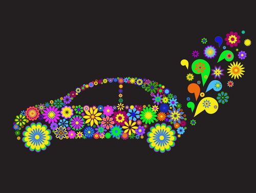 utiful floral car design graphics 06 Beautiful floral car design graphics 06