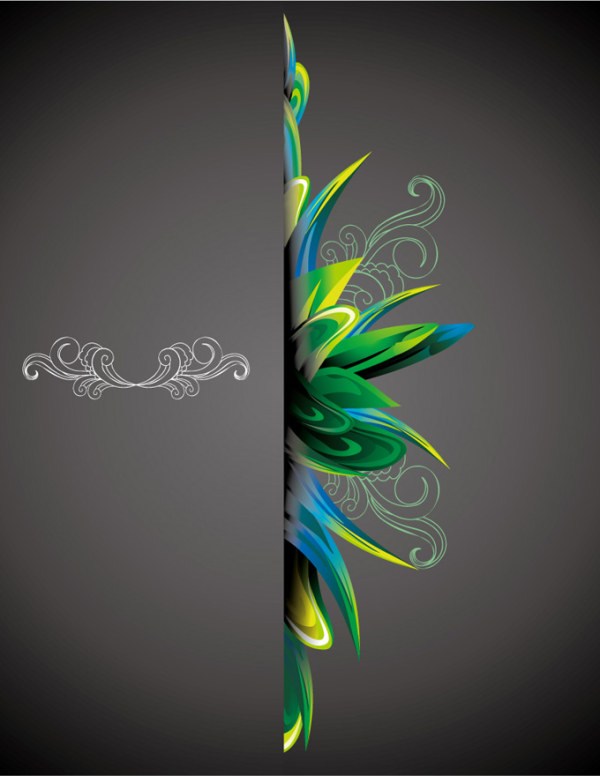 Beautiful retro floral with ornament background
