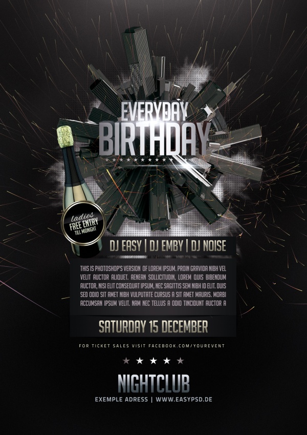 Birthday party creative psd template Birthday party creative psd template