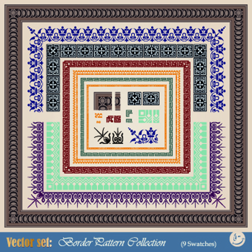 Vintage Border pattern design vector 04