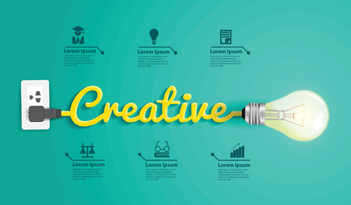 Bulb infographic creative template 02 vector Bulb infographic creative template 02 vector