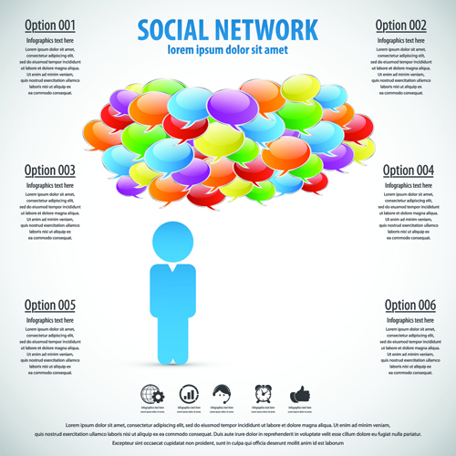 Business template social network vector design vector 04