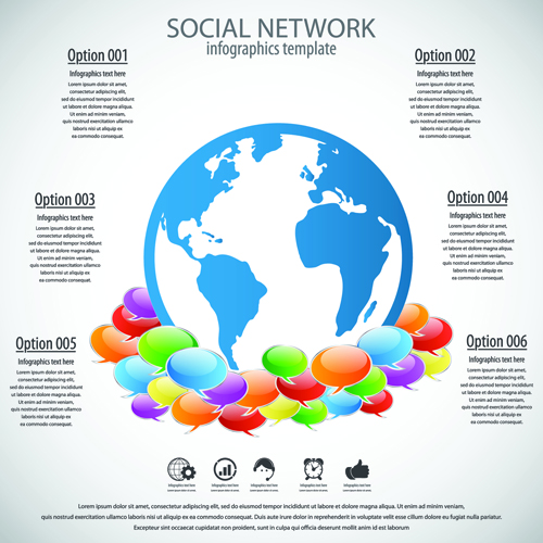 Business template social network vector design vector 05