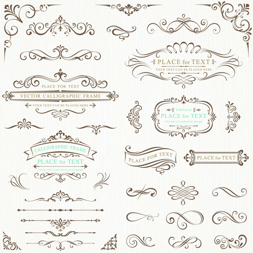 y decorative frame with corner vector 01 Calligraphy decorative frame with corner vector 01