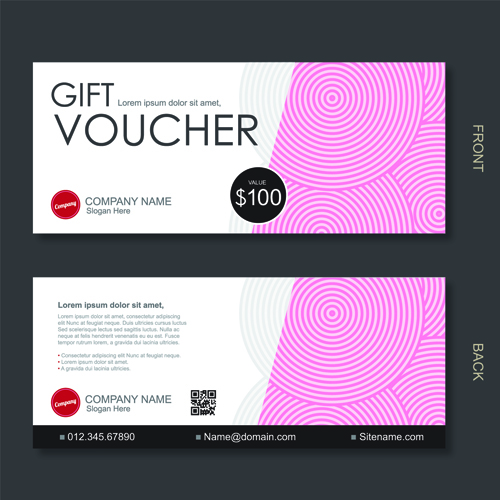 Cash gift voucher creative vector material 04