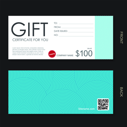 Cash gift voucher creative vector material 06