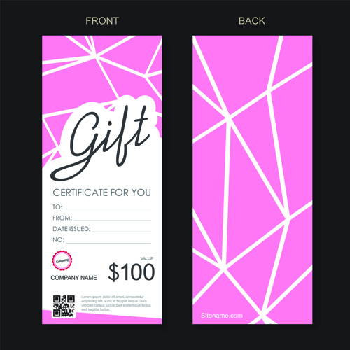 Cash gift voucher creative vector material 07