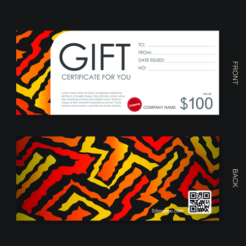 Cash gift voucher creative vector material 08