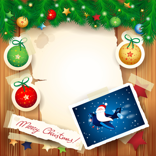 Christmas photo frame background vector 01