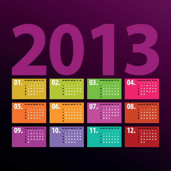 Creative 2013 Calendars design elements vector set 06