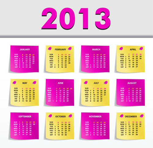 Creative 2013 Calendars design elements vector set 15