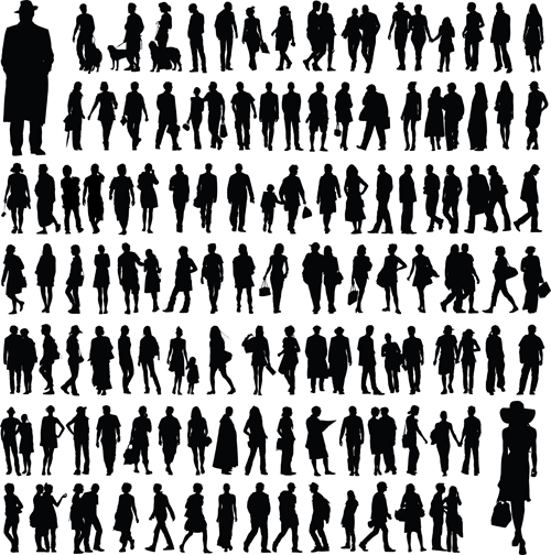 Different people silhouettes creative design