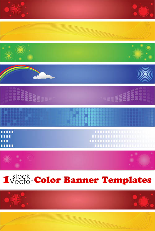Elements of Color Banner Templates Vector