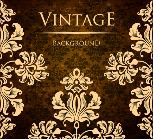 Floral with vintage backgrounds vector 03