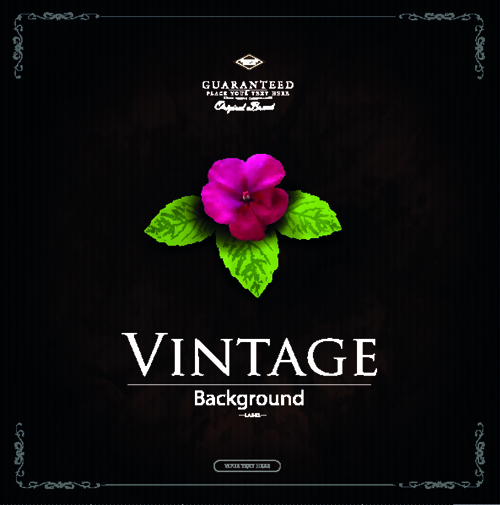 Flower with vintage valentine day background vector 01