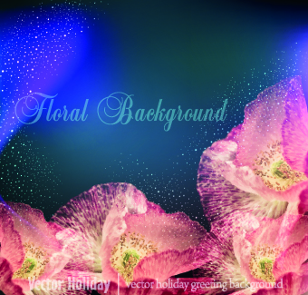 Halation Flowers vector backgrounds 01