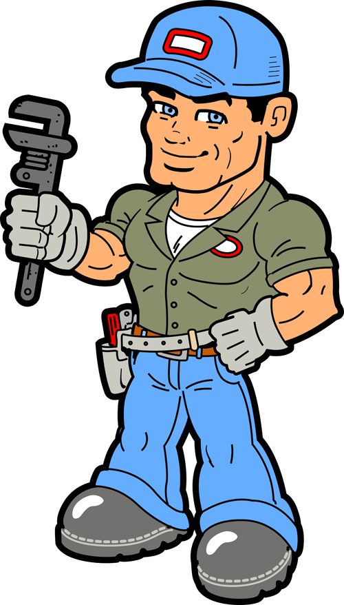 Funny cartoon builders vector illustration 14