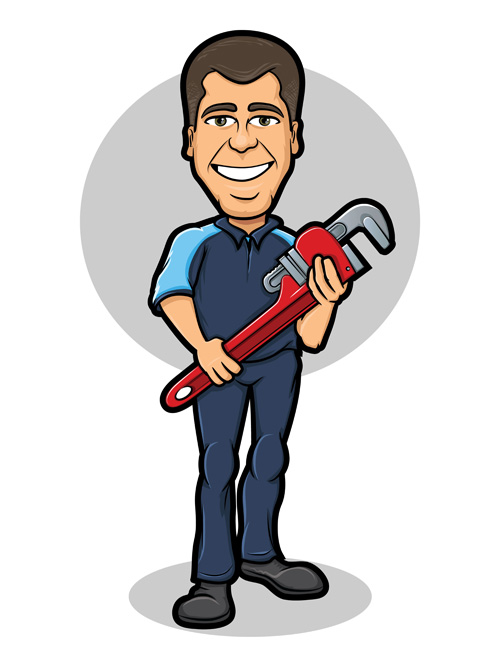 Funny cartoon builders vector illustration 16