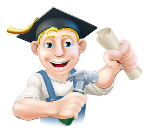 Funny cartoon builders vector illustration 17
