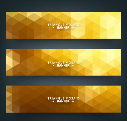 Geometric shapes mosaic vector banners 06