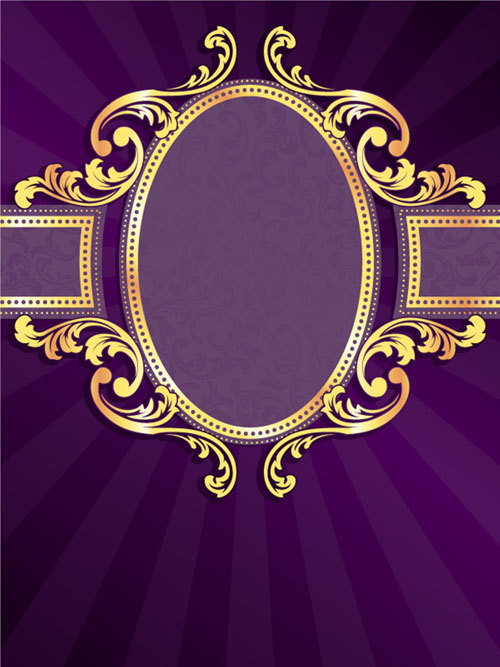 purple background purple golden frame background vector background 