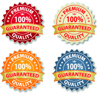 Guaranteed 100% quality label vector 04