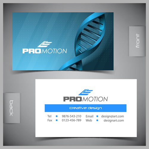 Modern business cards front and back template vector 02