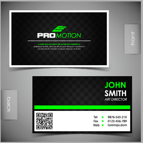 Modern business cards front and back template vector 03