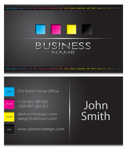 Modern business cards front and back template vector 05 Modern business cards front and back template vector 05