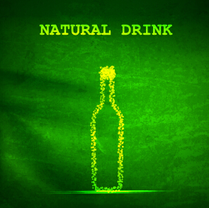 Natural drink green background vector